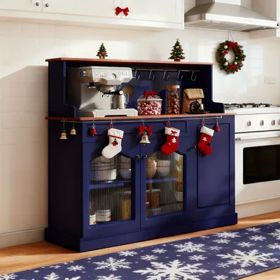 Produktbild von Küchenschrank - Küchenregal - Aufbewahrungsschrank - Buffet - Vorratsschrank - Vintage-Design
