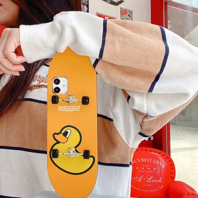 Produktbild von Handy Case Cartoon Skateboard Form Schutz für Iphone Xsmax Gelb Boden Ente_i Telefon xsmax