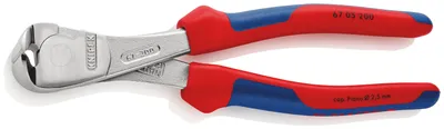 Produktbild von Knipex 67 05 200, Pinzette, Chrom-Vanadium-Stahl, Kunststoff, Blau, Rot, 200 mm, 361 g