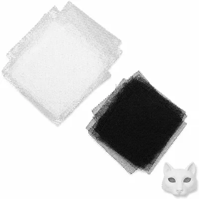 30x Augennetz für Tiermasken, schwarzes Bastelnetz, DIY-Maskenmaterial