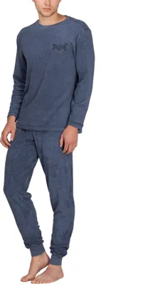 Produktbild von Moonline - Herren Frottee Schlafanzug mit Rundhals-Ausschnitt ; blau , XL