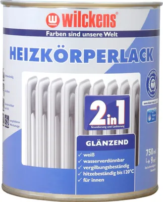 Produktbild von Wilckens Heizkörperlack 2in1 glänzend, 750 ml, Weiß
