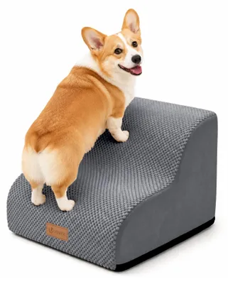 Produktbild von VOUNOT® Hundetreppe 2 Stufen für kleine Hunde & Katzen, Haustiertreppe aus hochd