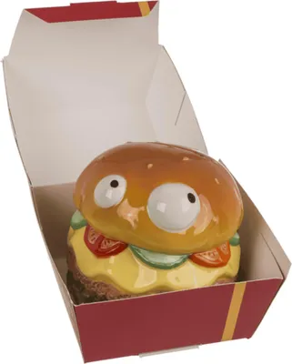 Produktbild von Spardose Burger aus Keramik mit Schloss 12x11cm
