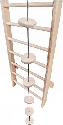 Image de Corde à grimper pour enfants 2,5 m pour aire de jeux espalier corde de gymnastique avec inserts en bois