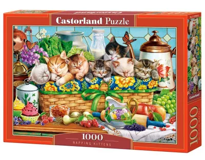 Produktbild von Puzzle, 1000 Teile: Schlummernde Kätzchen 105069 Castorland