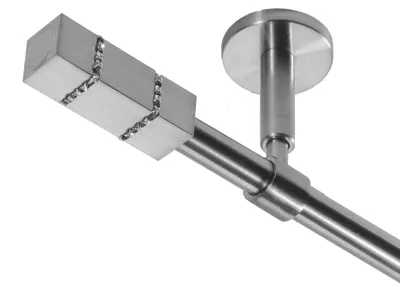 Produktbild von Gardinenstange mit Deckenhalterung Ø 16mm I echtes Edelstahlrohr I 1-läufig D11