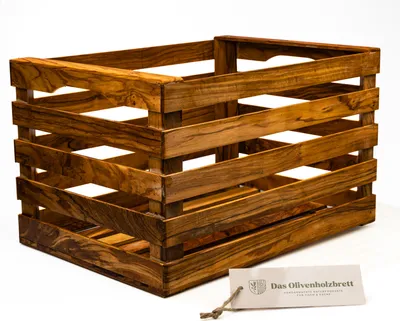 Produktbild von Obstkiste aus Olivenholz 40 x 30 x 25 cm