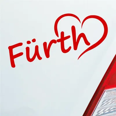 Produktbild von Auto Aufkleber Fürth Herz Stadt City Liebe Love Heimat 17x8 cm Rot Sticker Heckscheibenaufkleber