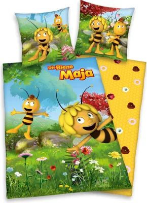 Produktbild von Pościel dwustronna Maya the Bee 80 x 80 cm + 135 x 200 cm 100% bawełna