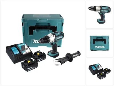 Image de Makita DDF 451 RGJ Perceuse-visseuse sans fil 18 V 80 Nm + 2x Batteries 6,0 Ah + Chargeur + Makpac