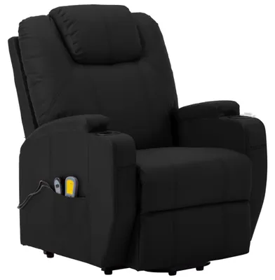 Produktbild von vidaXL Massagesessel mit Aufstehhilfe Schwarz Kunstleder