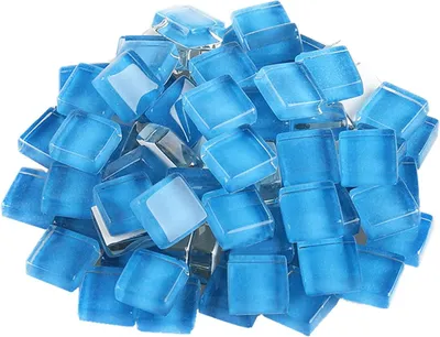 Productafbeelding van Mozaïektegels Glas - Mozaïeksteentjes Vierkant - Huisdecoratie Knutselen - Glad Gelijkmatig Oppervlak - 200 Gram - Blauw