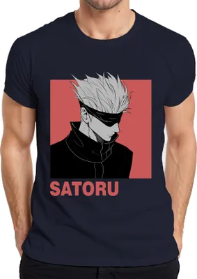 Produktbild von SATORU GOJO Jujutsu Kaisen Anime Ästhetik Fan Geschenk Augenbinde Herren T-Shirt, Navy, M