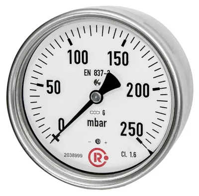 Produktbild von Riegler Kapselfedermanometer, G 1/2 hinten zentrisch, 0 - 25 mbar, Ø 100