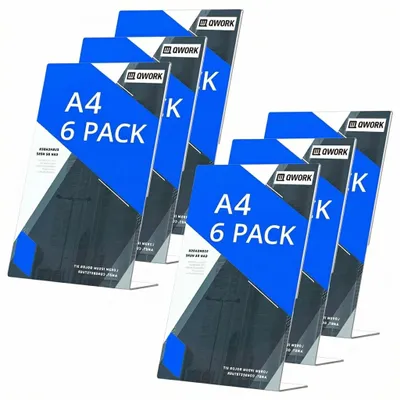 Productafbeelding van Set van 6 Transparante A4 Bordhouders van Acryl
