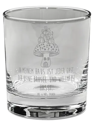 Produktbild von Mr. & Mrs. Panda Whiskyglas Marienkäfer Fliegenpilz - Transparent - Geschenk, Lustige Sprüche, Tumbler Glas, Fleigenpilzhaus, Gravur, Whiskey, Haus, Zuhause, Wohnung