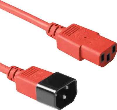 Produktbild von ACT Stromkabel C13 - C14 rot 3 m, 3 m, C13-Koppler, C14-Koppler, 100 - 250 V