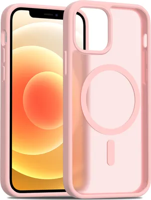 Produktbild von Magnetisch Hülle für iPhone 12 / iPhone 12 Pro, Kompatibel mit MagSafe, Transluzente Matt Rückseite Stoßfeste Handyhülle Pink