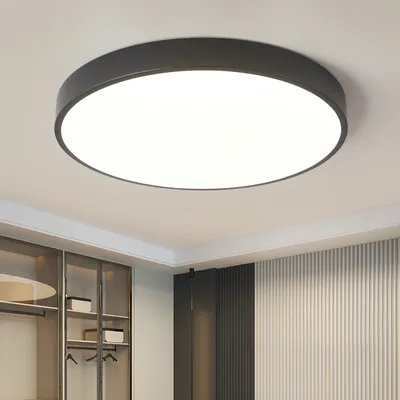 Produktbild von Natsen 36W LED Deckenlampe Deckenleuchte Ultraslim 40x40x4cm (Schwarz) für Wohnzimmer Schlafzimmer Küche Büro Diele Flur