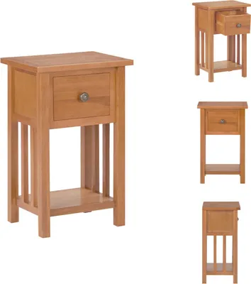 Produktbild von vidaXL Zeitungstisch mit Schublade 35x27x55 cm Massivholz Eiche -  Beistelltische