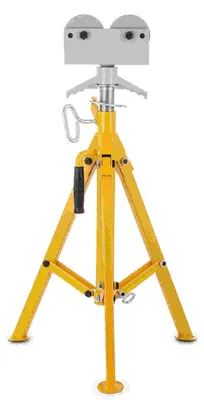 Zdjęcie produktu dla Podpora rur - Wspornik rur - Uchwyt rur - Podpora rolki - Podnośnik rur - Regulowana wysokość 81-140 cm