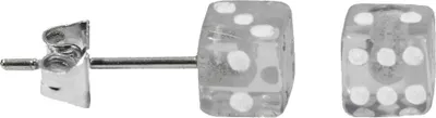 Produktbild von Chirurgenstahl Ohrstecker mit Würfel Größe - 3 mm Farbe - Transparent