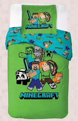 Produktbild von Minecraft "Classic Crew" Wende-Bettwäsche-Set, Gaming 135x200 & 80x80