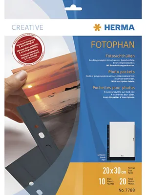 Produktbild von Fotosichthüllen 200 x 300 mm hoch schwarz 10 Hüllen