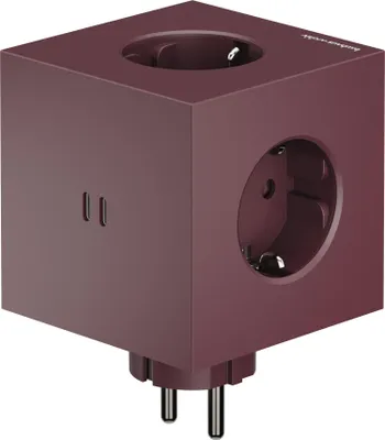 Produktbild von AVOLT Mehrfachstecker SQUARE 2 Bauhaus Edition bordeaux | 7,6x11,3cm