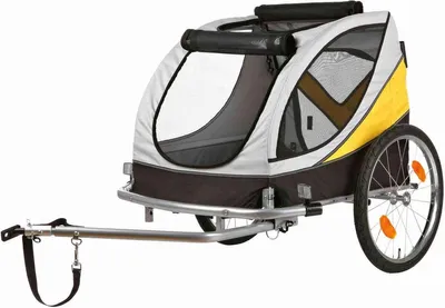 Produktbild von TRIXIE Fahrrad-Anhänger, M: 63 × 68 × 75/128 cm, grau/schwarz/gelb