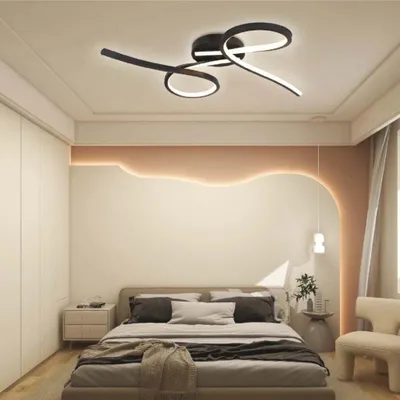 Obrázok produktu pre Stropné svietidlo LED, čierny hliník, D 61 cm