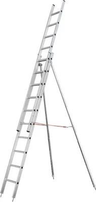 Produktbild von Siedra Obstbaumschiebeleiter mit ausziehbaren Stützen 2x14 Sprossen