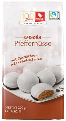 Produktbild von Weiss Weiche Pfeffernüsse mit Schokoladenboden 200g