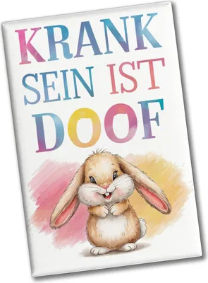 Produktbild von Krank sein ist doof Souvenir Souvenir Magnet mit Hase