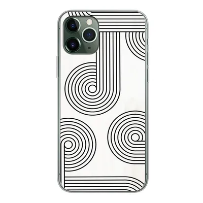 Produktbild von MuchoWow® Handyhülle Schutzhülle Hülle für iPhone 11 Pro Abstrakt - Schwarz - Weiß - Kreis Silikon Softcase Handy Hülle - Handy