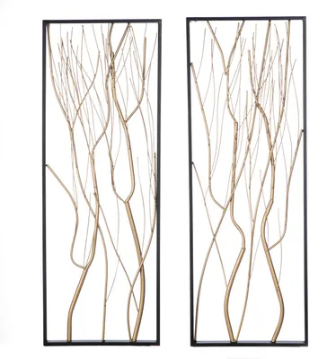 Imagen del producto de Relieve de pared de estilo gótico, "Astwerk", metal, color dorado, largo 3 cm, ancho 33 cm, alto 91,5 cm. 69866 4063387698662. 2 unidades (variedad de 2)