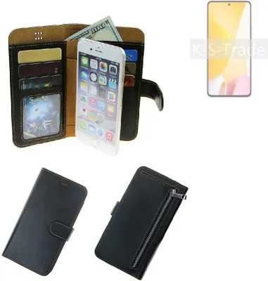 Produktbild von K-S-Trade Schutz Hülle kompatibel mit Xiaomi 12 Lite Klapphülle Case Phone cover Slim Handytasche Handy Hülle schwarz aus Kunstleder (1 Stk)