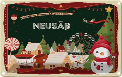 Produktbild von vianmo Blechschild 12x18 cm Weihnachten aus NEUSÄß
