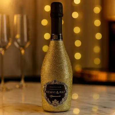 Produktbild von Scavi & Ray Prosecco Spumante Gold Edition 0,75L – 11% Vol. – Exklusive Glitterflasche - [Enthält Sulfite]