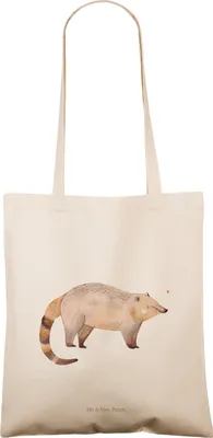 Produktbild von Mr. & Mrs. Panda Jutebeutel Nasenbär - Transparent - Geschenk, Nasenbären, Lustige Sprüche, Laptoptasche, Bär, Schultasche, Rüsselbär, Shopping Tasche, Tote Bag