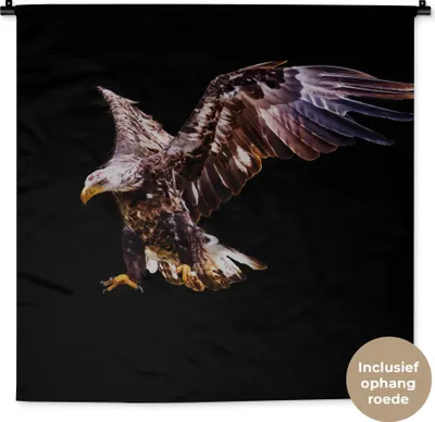 Produktbild von MuchoWow® Wandteppich Wandbehang Adler - Vogel - Federn 90x90 cm Tapisserie Dekoration Wandtuch - Wandaufhänger