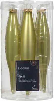 Productafbeelding van Ijspegel glas d3h15 cm pstch ass 6st kerst Decoris