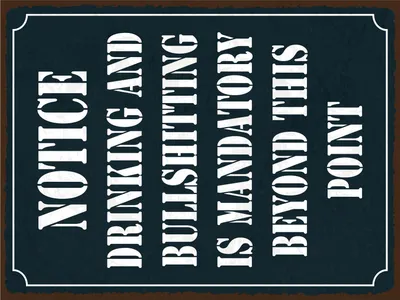 Produktbild von vianmo Holzschild 40x30 cm Notice drinking and bullshitting Deko Schild