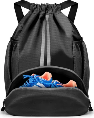Produktbild von Turnbeutel Fußball Rucksack Kordelzug Sporttasche wasserfest 32x17x47cm
