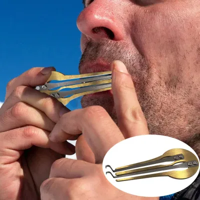 Obrázek produktu pro Jaw Harp Mouth Musical Instrument Portable Traditional Folk Jaw Harp Easy to Learn Brass Metal Reeds for Ethnic Music Performance Practice Gold