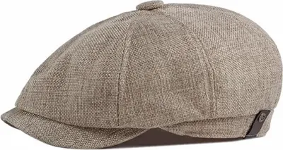 Produktbild von khaki - Klassische Leinen-Baskenmützen für Herren, atmungsaktive Sommermützen, Freizeitmütze
