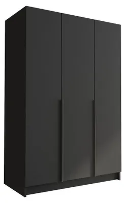 Produktbild von MIRJAN24 Kleiderschrank Calia I, Schlafzimmer, Drehtürenschrank, mit Kleiderstange, Modern, Garderobenschrank, Metallgriffe (Farbe: Schwarz)
