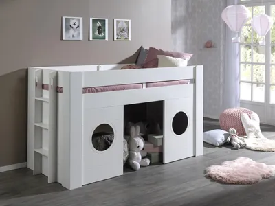Produktbild von Vipack Freya halbhohes Bett 90 x 200 cm Liegefläche, Weiß Weiß