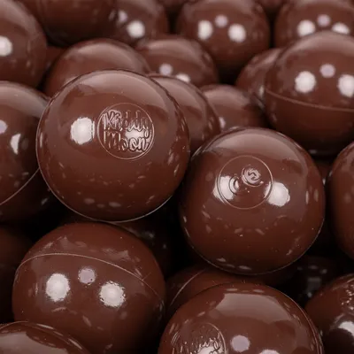 Obrázok produktu pre KiddyMoon 200 loptičiek/7 cm Detské loptičky na hranie Loptičky do detského kúpeľa Obyčajné plastové loptičky vyrobené v EÚ, hnedé